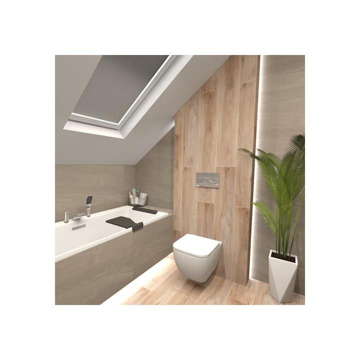 Łazienka w stylu nowoczesnym z kolekcją płytek Sunstone i Mattina