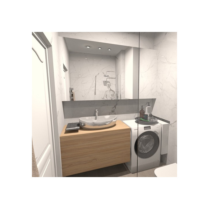 Łazienka w stylu minimalistycznym z kolekcją płytek Spider i Sunstone