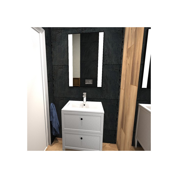 Łazienka w stylu nowoczesnym z kolekcją płytek Cement i Cherry.