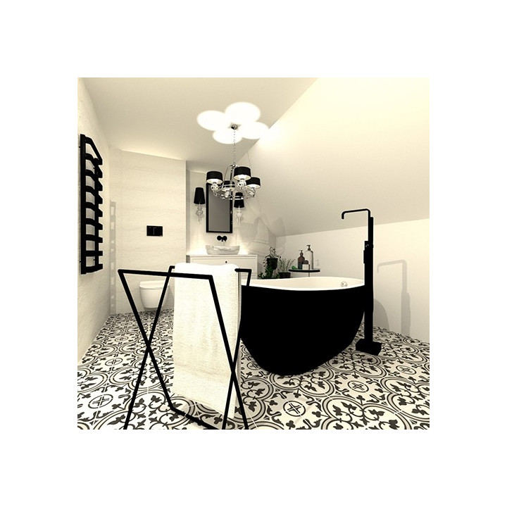 Łazienka w stylu glamour z kolekcją płytek Arte i Colour.