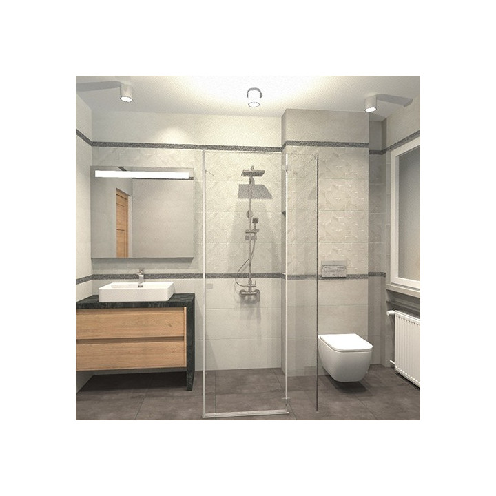 Łazienka w stylu skandynawskim z kolekcją płytek Bloom i Tassero.