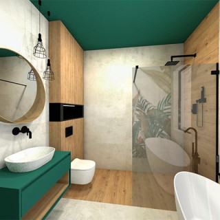 Płytki Rustic i Torano - forma kwiatów, aranżacja łazienki JETA