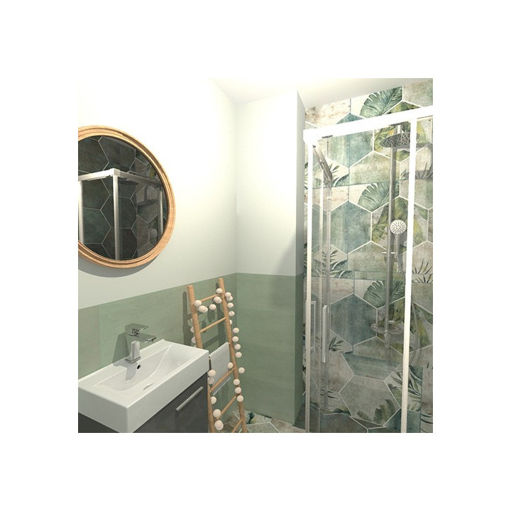 Łazienka w stylu prowansalskim z kolekcją płytek Tropic i Touch.