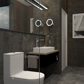 Łazienka w stylu Industrialnym z kolekcją płytek Quenos oraz Slim Stanly