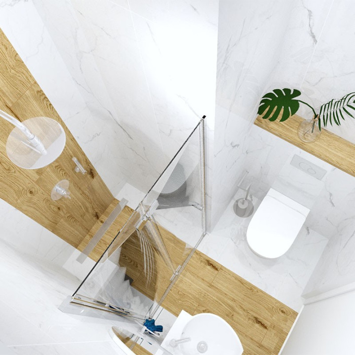 Łazienka w stylu klasycznym z kolekcją płytek Spider i Wood pile