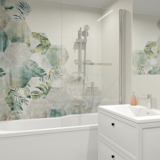 Łazienka w stylu włoskim z kolekcją płytek Amazonia oraz Cielo e Terra