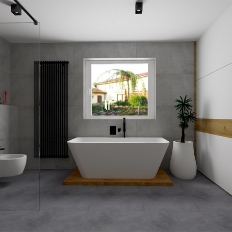 Industrialna łazienka z kolekcją płytek Mirador oraz Giornata