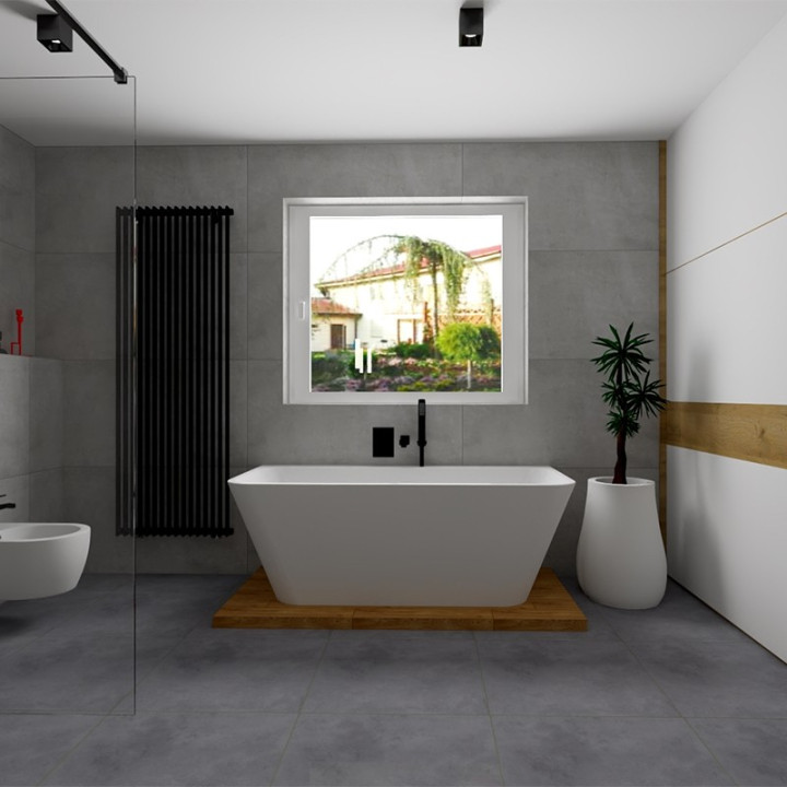 Industrialna łazienka z kolekcją płytek Mirador oraz Giornata