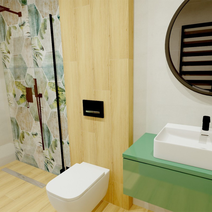 Łazienka w stylu prowansalskim z kolekcją płytek ZYX i Mountain