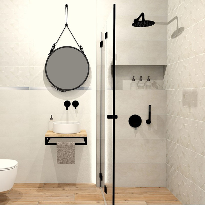 Łazienka w stylu Loft z kolekcją płytek Bloom oraz Tonella