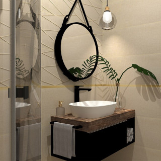 Nowoczesna łazienka z kolekcją płytek Hause of Tones i Mattina