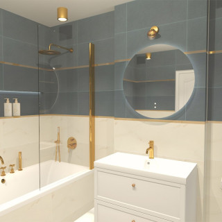 Łazienka w stylu nowojorskim z kolekcją płytek Serenity oraz Reflection