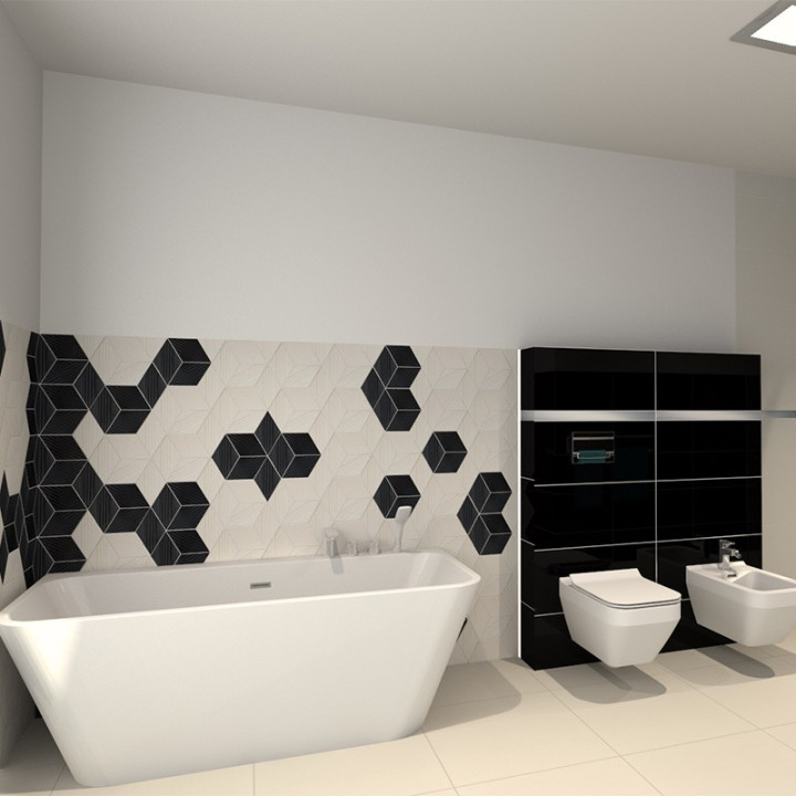 Łazienka w stylu minimalistycznym z kolekcją płytek Essent oraz Colour