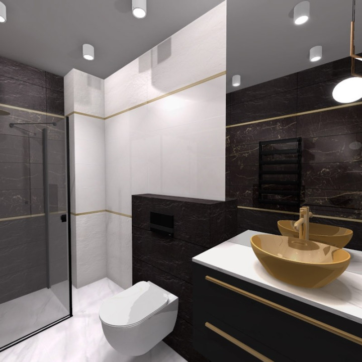 Łazienka w stylu Glamour z kolekcją płytek Golden Hills Urban  Colours