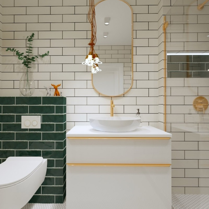 Łazienka w stylu nowojorskim z kolekcją płytek Tanone i Porcelano