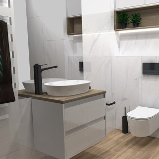 Skandynawska łazienka z kolekcją płytek Lux White oraz Alami