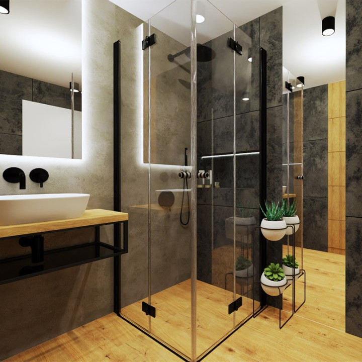 Łazienka w styly skandynawskim z kolekcją płytek Quenos i Rustic