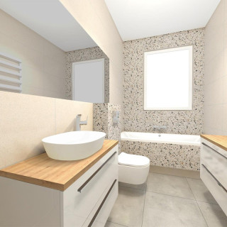 Łazienka w stylu minimalistycznym z kolekcją płytek Hika