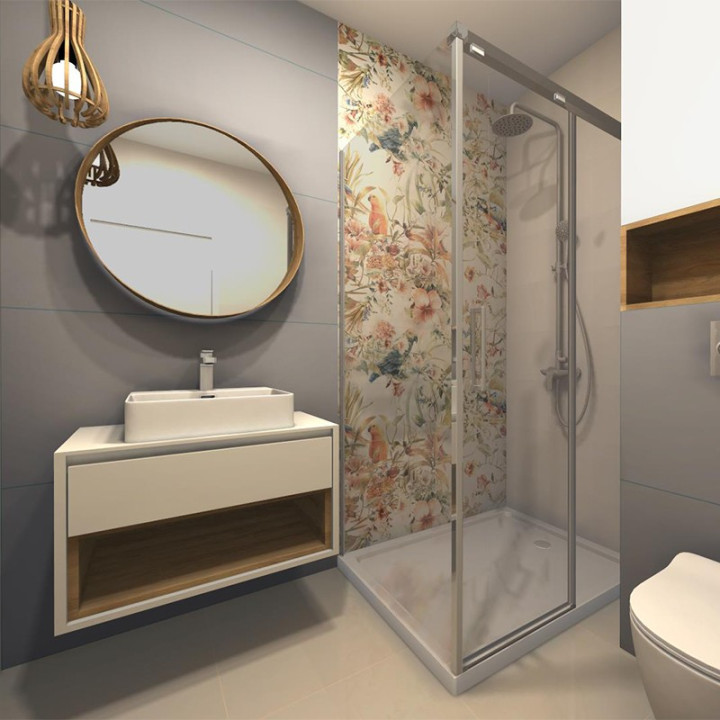 Łazienka w stylu klasycznym z płytkami modern pearl and cielo e terra