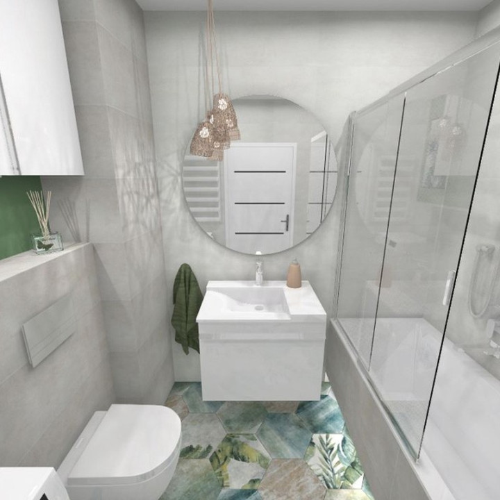 Nowoczesna łazienka z kolekcją płytek Bloom i Amazonia