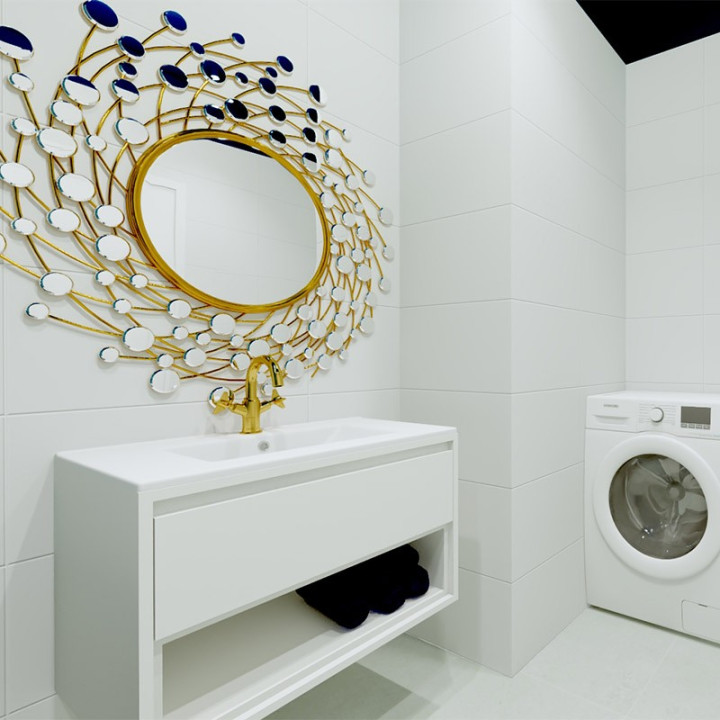 Łazienka w stylu klasycznym z kolekcją płytek Torano Neve