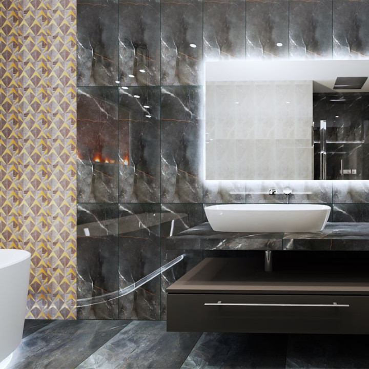 Łazienka w stylu klasycznym z kolekcją płytek Brainstorm