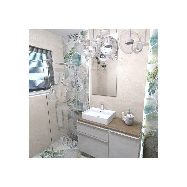 Łazienka w stylu prowansalskim z kolekcją płytek Amazonia oraz Limestone