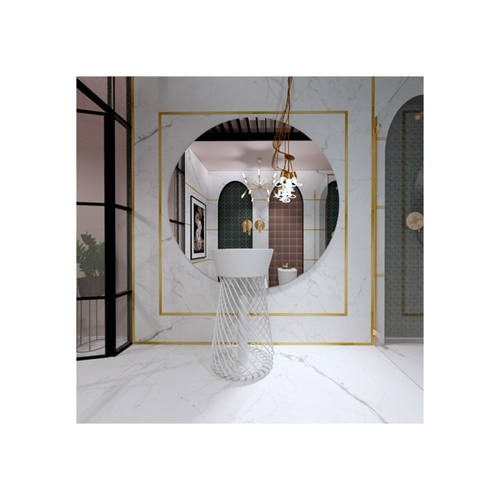 Łazienka w stylu glamour z kolekcja płytek Spider oraz Glam Flapper