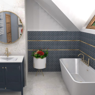 Łazienka w stylu tradycyjnym z kolekcją płytek Bohemian oraz Zyx