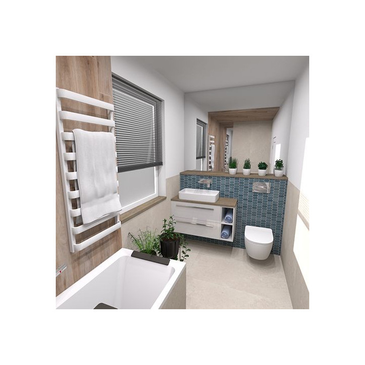 Nowoczesna łazienka z kolekcją płytek Limestone i Mattina