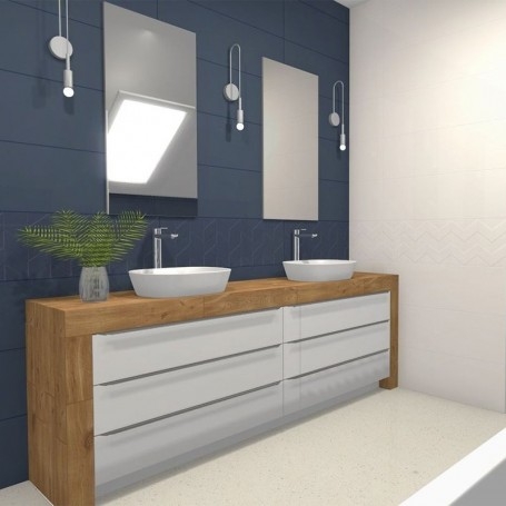 Łazienka w stylu tradycyjnym z kolekcją płytek Love You Navy