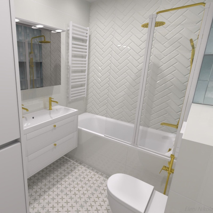 Łazienka w stylu klasycznym z kolekcją płytek Moonlight