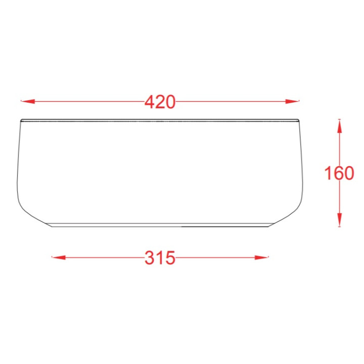 ART CERAM COGNAC UMYWALKA NABLATOWA 42X16 CM, BIAŁA COL001