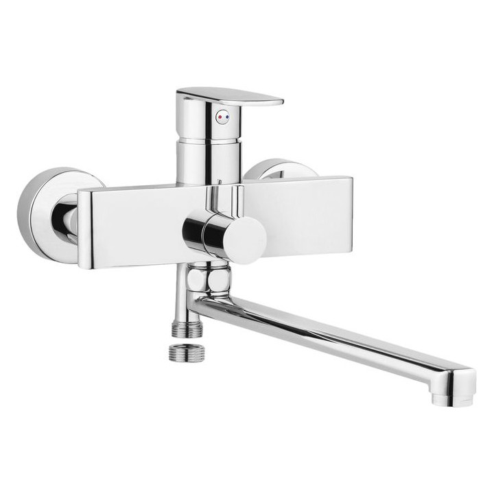 BAT. ALPINIA CHROM UMYWALKOWA ŚCIENNA Z WYDŁUŻONĄ WYLEWKĄ I PODŁĄCZENIEM NA WĄŻ B7BGA_056M