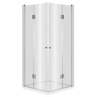 KABINA KERRIA KWADRATOWA, SZKŁO TRANSPARENTNE Z POWŁOKĄ, PROFIL CHROM, 90X90 CM B7KTK_041P