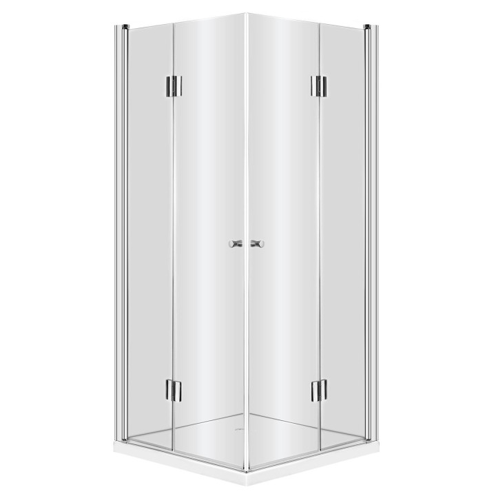 KABINA KERRIA KWADRATOWA, SZKŁO TRANSPARENTNE Z POWŁOKĄ, PROFIL CHROM, 90X90 CM B7KTK_041P