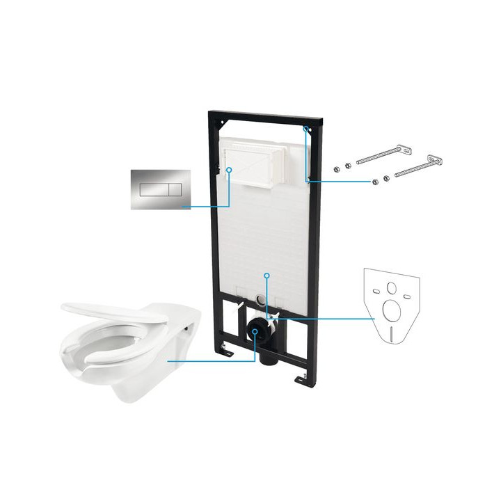 MISKA USTĘPOWA VITAL WISZĄCA + DESKA + STELAŻ + PRZYCISK SLIM CHROM  B7CDVS6WPW