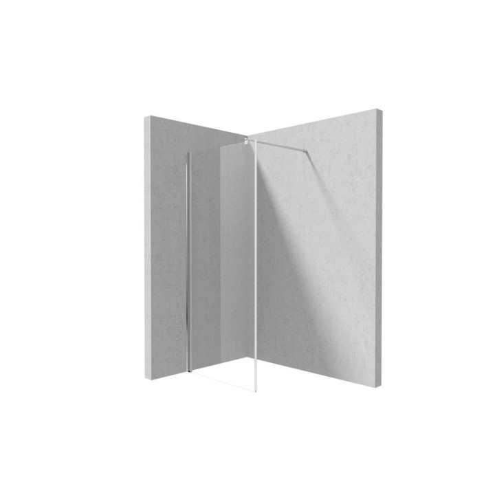 ŚCIANKA STAŁA KERRIA PLUS CHROM SZKŁO TRANSPARETNE Z POWŁOKĄ 80CM - NOWOŚĆ B7KTS_038P