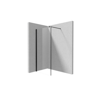 ŚCIANKA STAŁA KERRIA PLUS NERO SZKŁO TRANSPARETNE Z POWŁOKĄ 100CM - NOWOŚĆ B7KTS_N30P