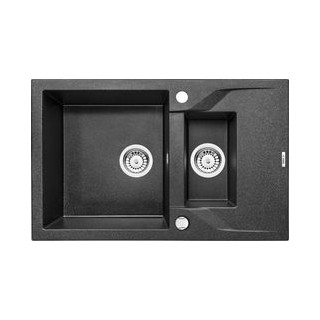 ZLEW. ANDANTE GRAFITOWY GRANIT 1,5K Z/O 780X490X190, 3,5" + OSPRZĘT SPACE SAVER B7ZQN_2513