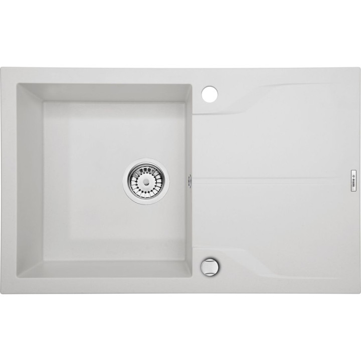 ZLEW. ANDANTE FLUSH ALABASTER GRANIT 1K Z/O 780X490X190, 3,5" + OSPRZĘT SPACE SAVER*  B7ZQN_A11F