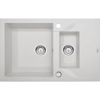 ZLEW. ANDANTE ALABASTER GRANIT 1,5K Z/O 780X490X190, 3,5" + OSPRZĘT SPACE SAVER B7ZQN_A513