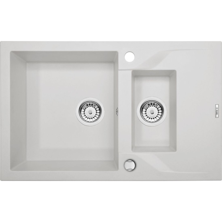 ZLEW. ANDANTE ALABASTER GRANIT 1,5K Z/O 780X490X190, 3,5" + OSPRZĘT SPACE SAVER B7ZQN_A513