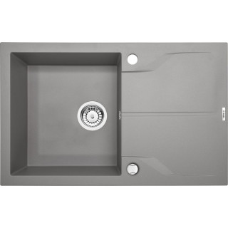 ZLEW.ANDANTE FLUSH SZARY METALIK GRANIT 1K Z/O 780X490X190,3,5" + OSPRZĘT SPACE SAVER*  B7ZQN_S11F
