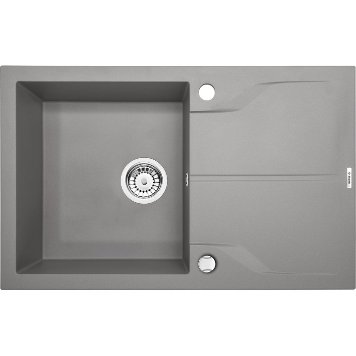 ZLEW.ANDANTE FLUSH SZARY METALIK GRANIT 1K Z/O 780X490X190,3,5" + OSPRZĘT SPACE SAVER*  B7ZQN_S11F