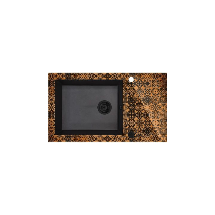 ZLEW.CAPELLA GRAFIT MET.+SZKŁO-MIEDŹ, D 860X500X200 + SPACE SAVER B7ZSC_GM2C