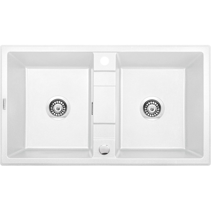 ZLEW. ERIDAN ALABASTER GRANIT 2K B/O 860X500X200, 3,5"+SPACE SAVER LUX - NOWOŚĆ B7ZQE_A203