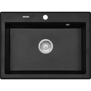 ZLEW. ERIDAN GRAFIT METALIK GRANIT 1K 700X520X197 + SPACE SAVER B7ZQE_G103