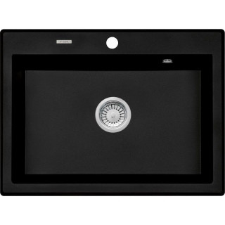 ZLEW. ERIDAN NERO GRANIT 1K 700X520X210+OSPRZĘT SPACE SAVER ZQE_N103