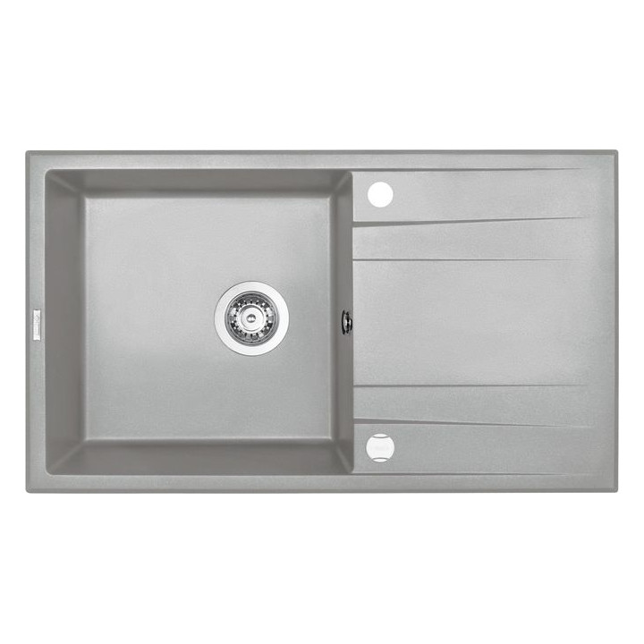 ZLEW. ERIDAN SZARY METALIK GRANIT 1K Z/O 860X500X190 + SPACE SAVER B7ZQE_S113